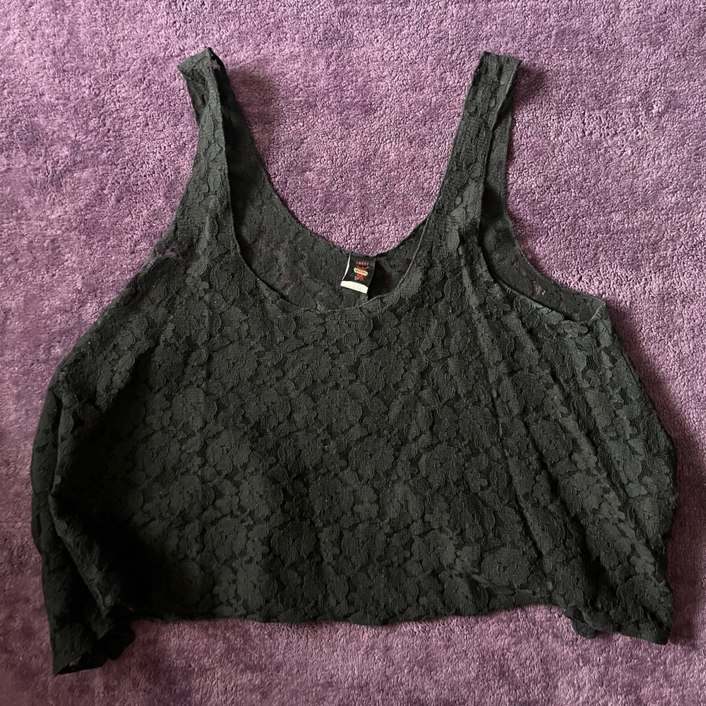 Hottopic Cropped Lace Tank Coverup